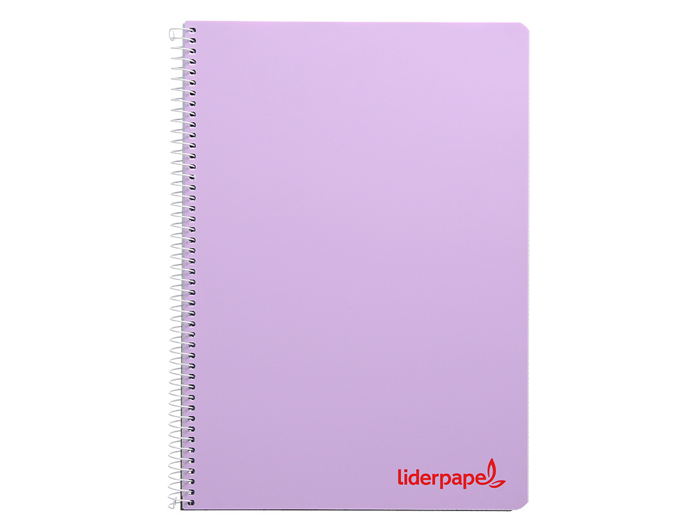 CUADERNO ESPIRAL LIDERPAPEL A5 WONDER TAPA PLASTICO 80H 90G CUADRO 4MM CON MARGEN COLORES SURTIDOS