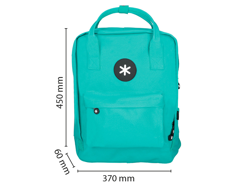 MOCHILA ANTARTIK 2 ASAS Y BOLSILLOS EXTERIORES MENTA 300X115X390 MM