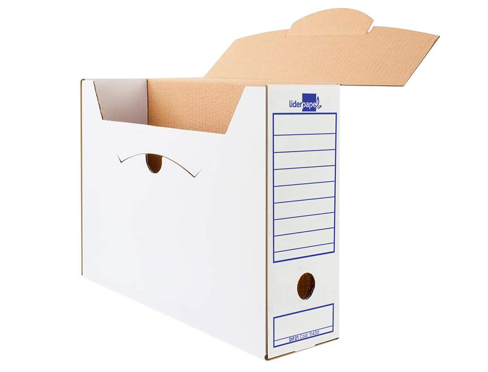 CAJA ARCHIVO DEFINITIVO LIDERPAPEL FOLIO CARTON RECICLADO 340G/M2 LOMO 100 MM BLANCO 365X100X251 MM