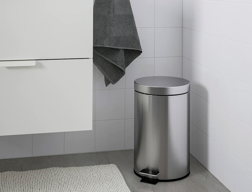 PAPELERA METALICA Q-CONNECT CON PEDAL CROMADA 43X29CM CAPACIDAD 20 LITROS