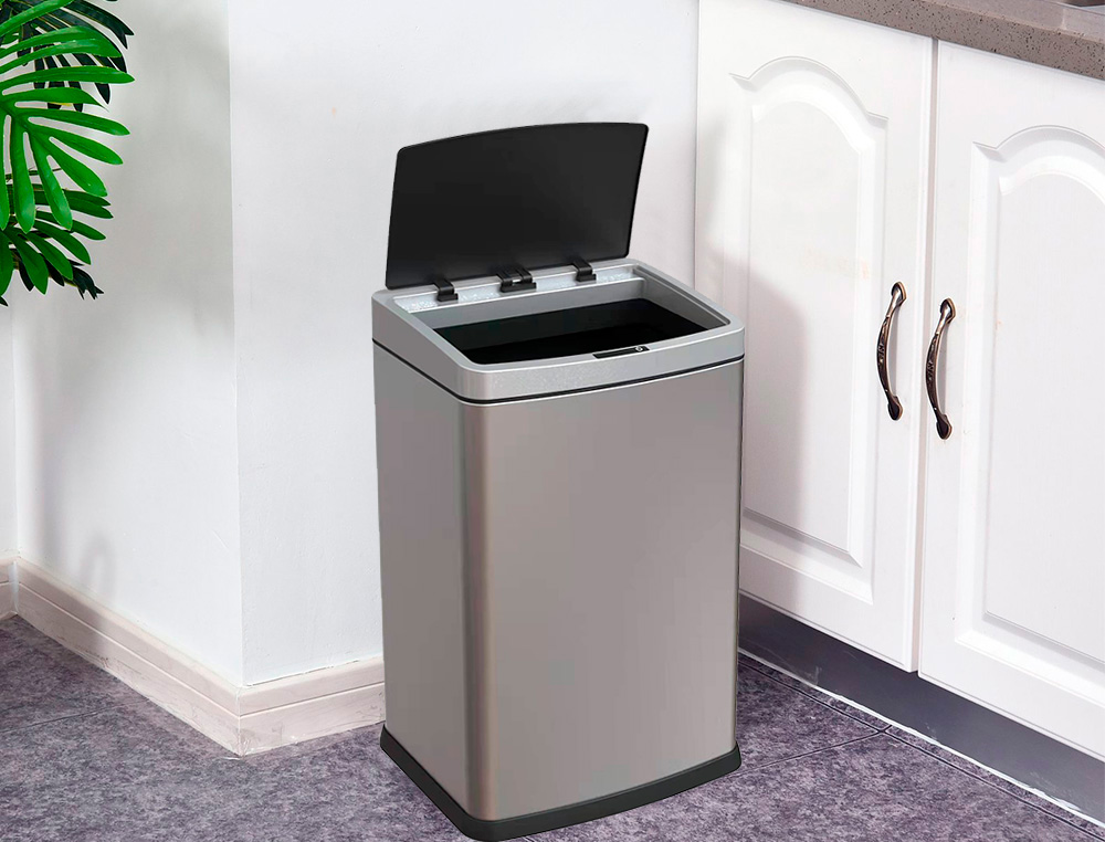 PAPELERA METALICA Q-CONNECT CON SENSOR AUTOMATICO CAPACIDAD 30 LITROS 500X240X330 MM