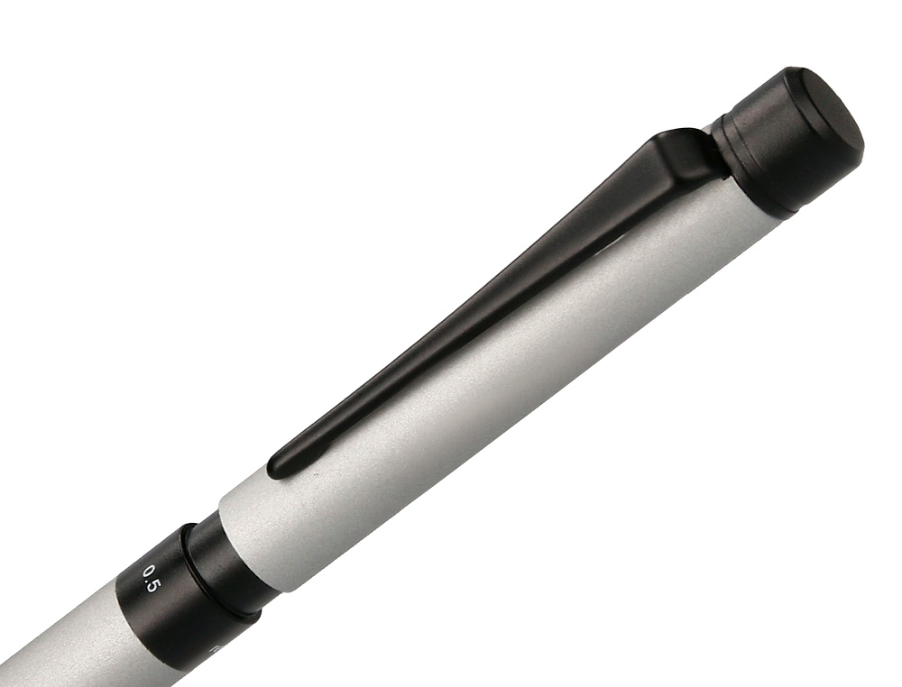 BOLIGRAFO BELIUS ZURICH 3 EN 1 CUERPO PLATEADO TINTA NEGRA Y ROJA PORTAMINAS 0,5 MM EN ESTUCHE