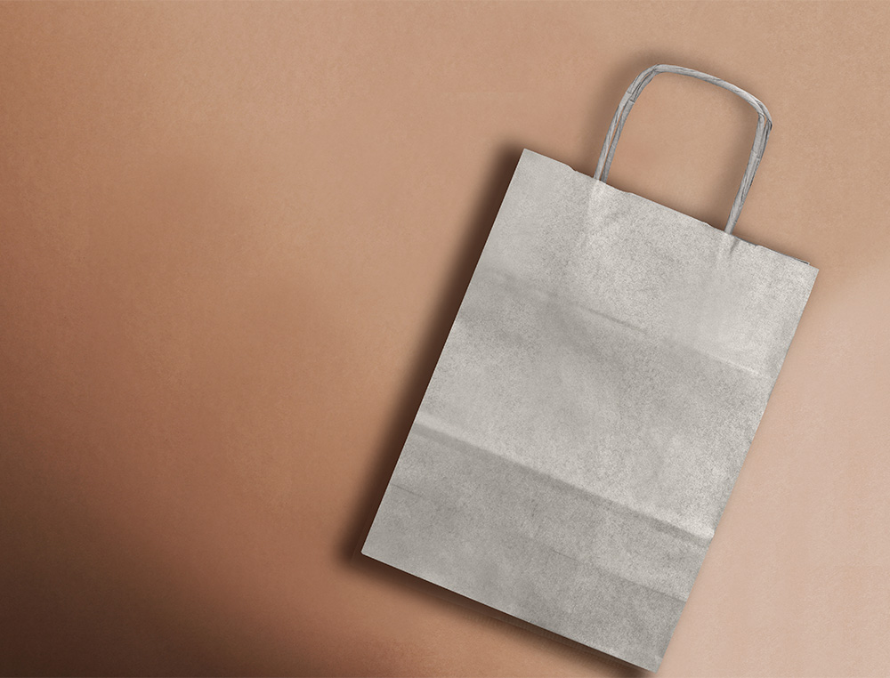 BOLSA PAPEL Q-CONNECT KRAFT PLATA L CON ASA RETORCIDA 320X400X14 MM