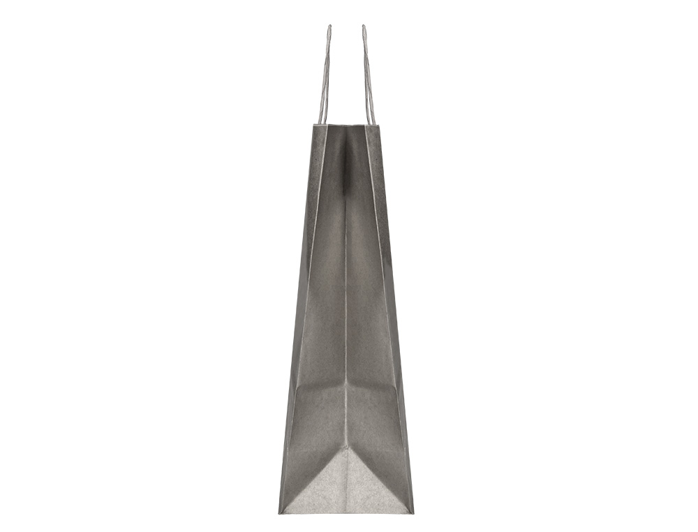 BOLSA PAPEL Q-CONNECT KRAFT PLATA L CON ASA RETORCIDA 320X400X14 MM