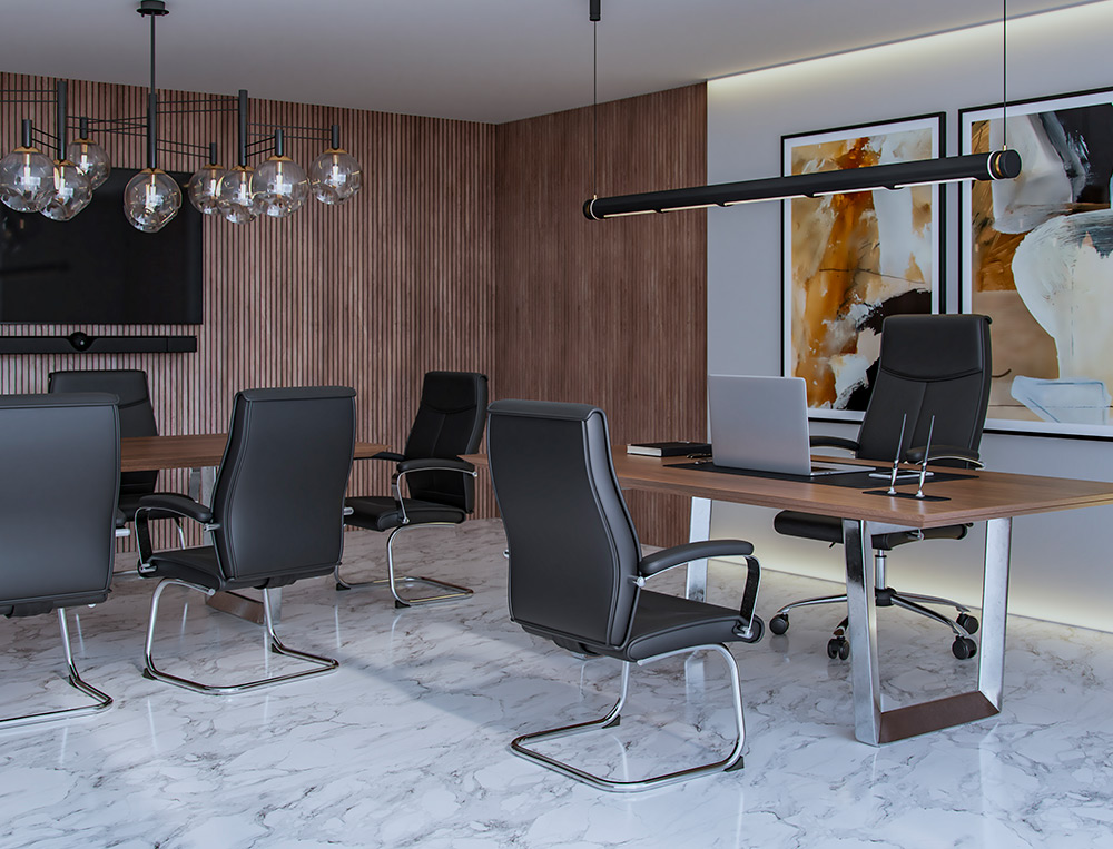 SILLA Q-CONNECT DIRECCION MODE NA SIMIL PIEL BASE METALICA ALT MAX 1220 ANC 510 PROF 490 MM RUEDAS PREMIUM COLOR NEGRO