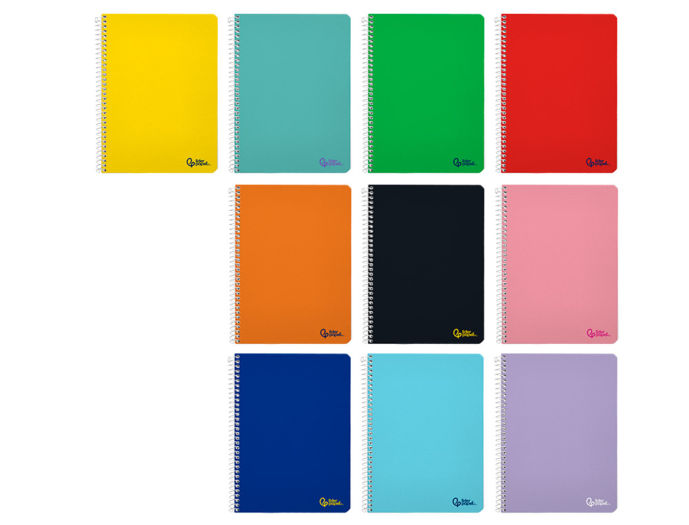 CUADERNO ESPIRAL LIDERPAPEL A5 SMART TAPA BLANDA 80H 75GR RAYADO Nº46 COLORES SURTIDOS