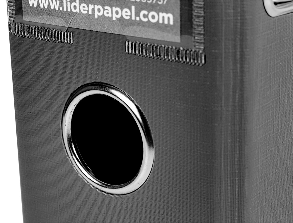 ARCHIVADOR DE PALANCA LIDERPAPEL A4 DOCUMENTA FORRADO PVC CON RADO LOMO 75MM NEGRO COMPRESOR METALICO