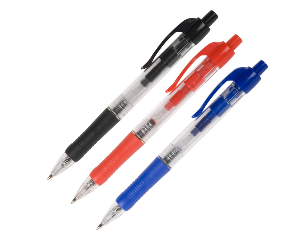 BOLIGRAFO Q-CONNECT RETRACTIL CON SUJECION DE CAUCHO TINTA ACEITE 0,7 MM COLOR AZUL