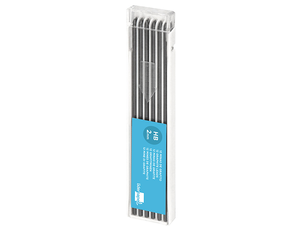 MINAS LIDERPAPEL GRAFITO 2 MM ESTUCHE DE 12 MINAS LONGITUD 120 MM