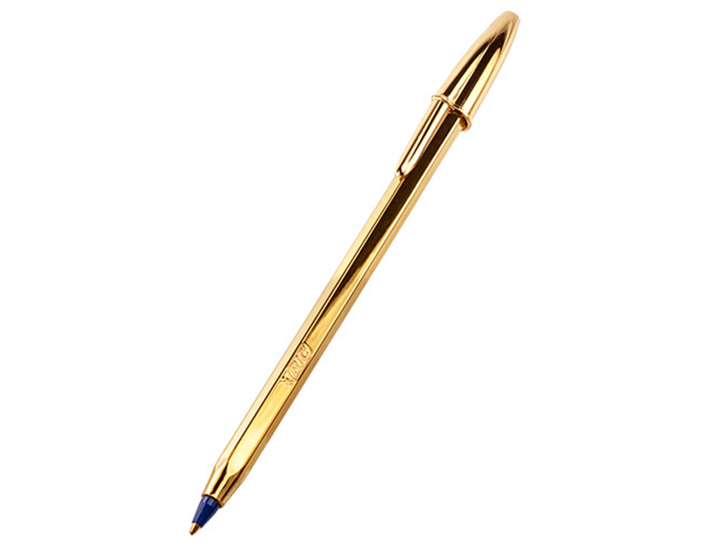 BOLIGRAFO BIC CRISTAL CELEBRATION ORO TINTA AZUL UNIDAD