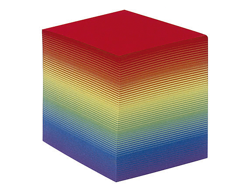 TACO PAPEL QUO VADIS ENCOLADO COLORES ARCO IRIS 680 HOJAS 100% RECICLADO 90X90X90 MM 90 GR