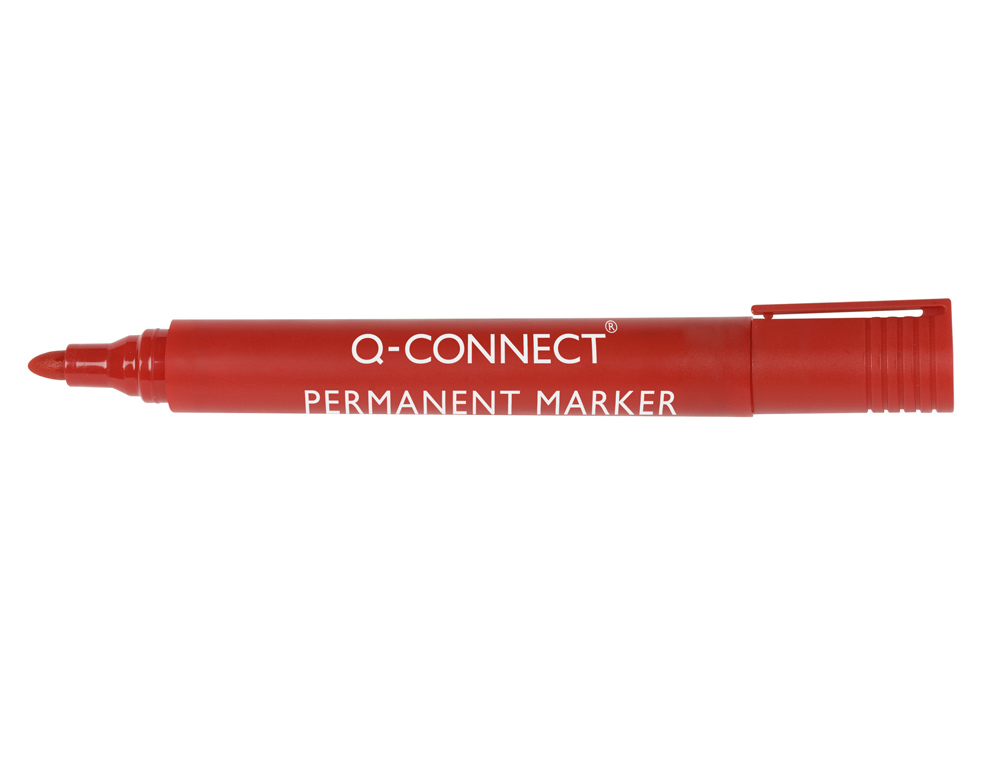 ROTULADOR Q-CONNECT MARCADOR PERMANENTE ROJO PUNTA REDONDA 3 MM