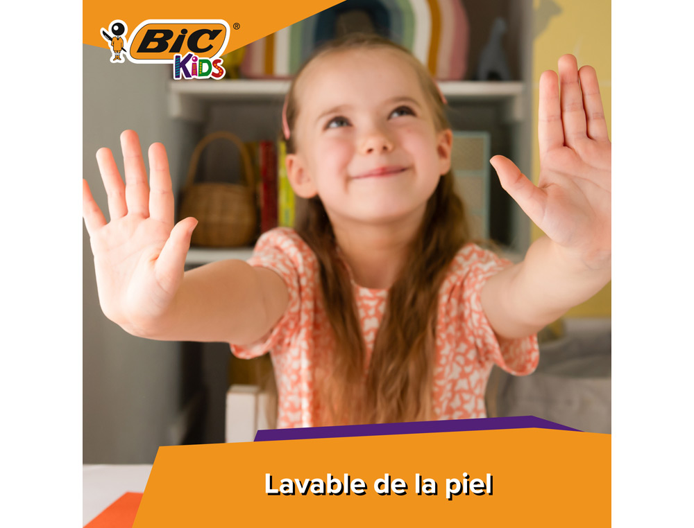 ROTULADOR BIC KIDS COULEUR ESTUCHE DE 10+2 COLORES TINTA BASE DE AGUA LAVABLE