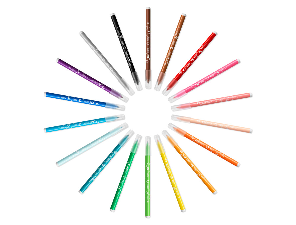 ROTULADOR BIC KIDS COULEUR ESTUCHE DE 10+2 COLORES TINTA BASE DE AGUA LAVABLE