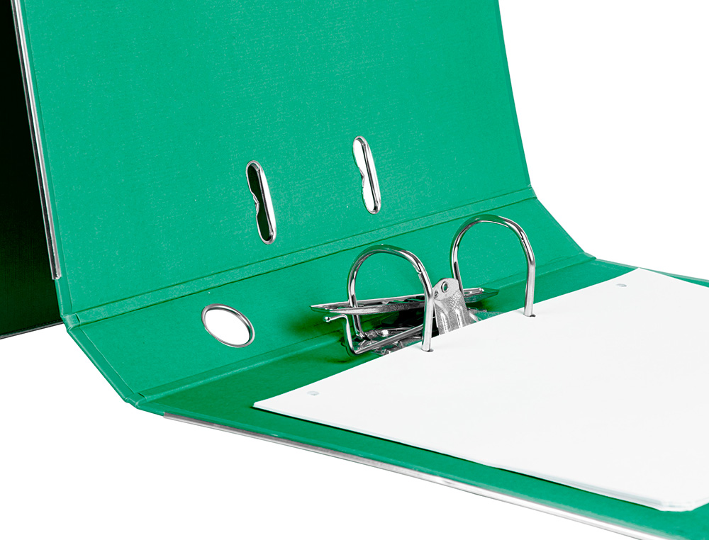 ARCHIVADOR DE PALANCA LIDERPAPEL FOLIO DOCUMENTA FORRADO PVC CON RADO LOMO 52 MM VERDE COMPRESOR METALICO