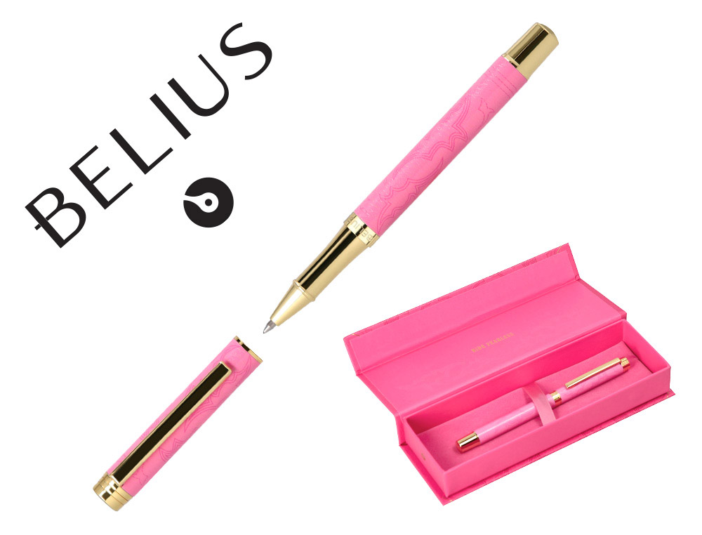 ROLLER BELIUS WILD WEST ALUMINIO COLOR ROSA DORADO TINTA COLOR NEGRO CAJA DE DISEO