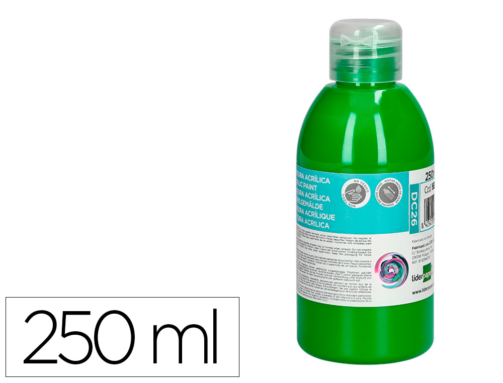 PINTURA ACRILICA LIDERPAPEL BOTE DE 250 ML VERDE