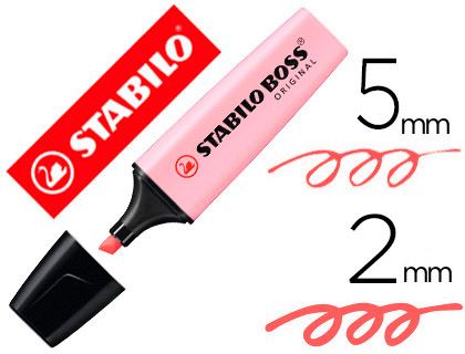 ROTULADOR STABILO BOSS PASTEL FLUORESCENTE 70 RUBOR ROSA